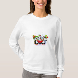 Penguins Caroling Weihnachten T-Shirt