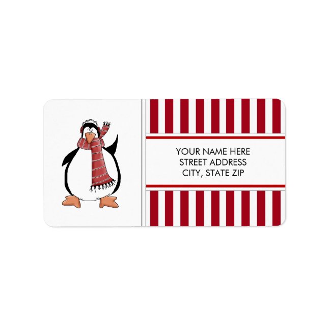 Penguins de Noël Adresse Étiquettes de messagerie (Devant)