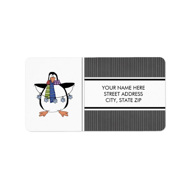 Penguins de Noël Adresse Étiquettes de messagerie (Devant)