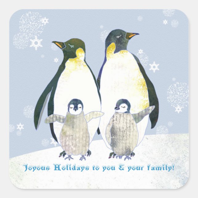 Penguins d'hiver, Stickers Enveloppe Joyous Holida (Devant)