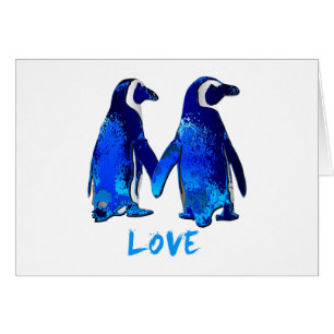 Penguins, die HandLiebe-Entwurf halten