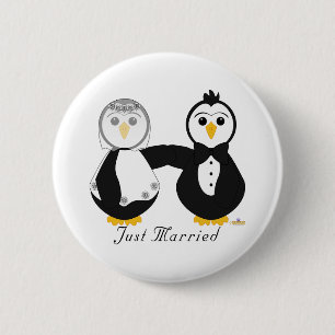 Penguins, die verheiratetes gerade verheiratetes button