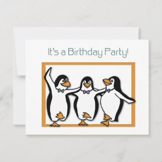 Penguins Geburtstagsparty Einladung