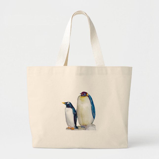 Penguins-große Leinwand-Tasche Jumbo Stoffbeutel (Vorne)