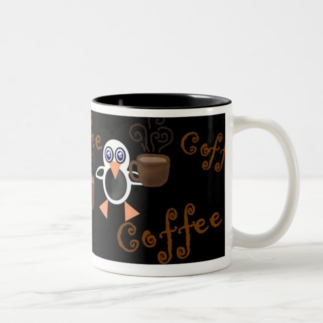 Penguins-Kaffee-Tasse Zweifarbige Tasse (Rechts)