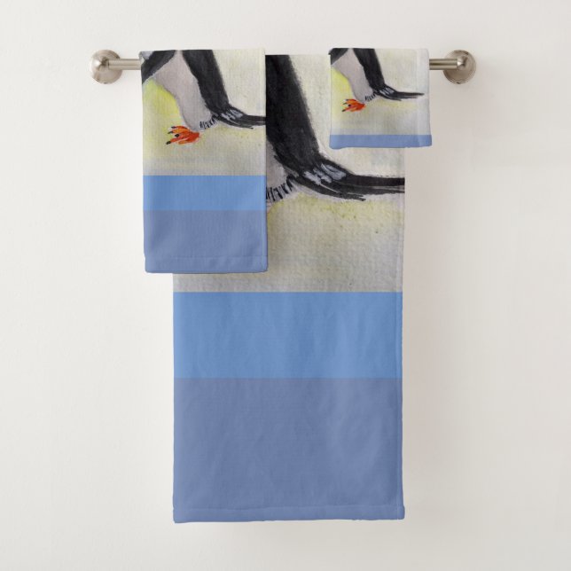 Penguins-Kuss-Badezimmer-Tuch-Set Badhandtuch Set (Insitu)