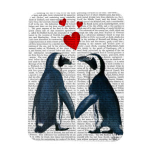 Penguins mit Liebe-Herzen Magnet