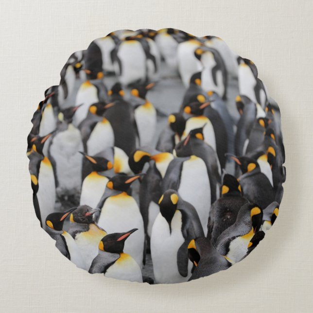 PENGUINS RUNDES KISSEN (Vorderseite)