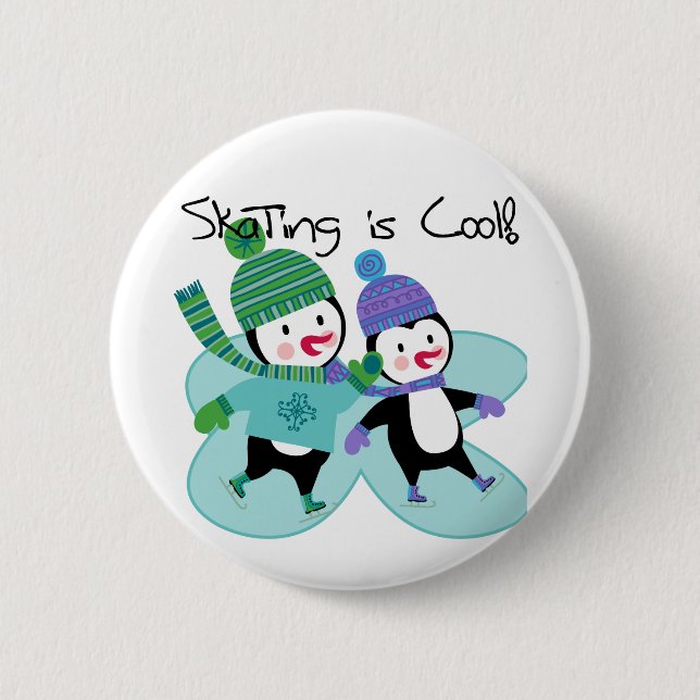 Penguins-Skaten ist cool Button (Vorderseite)