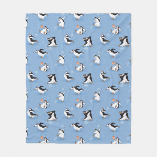 Penguins-Skatenmuster Fleecedecke
