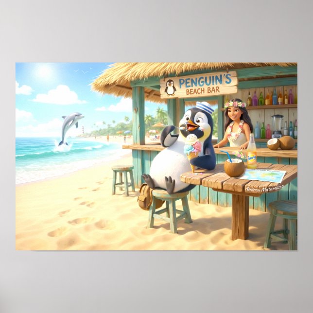 Penguin's Strandbar Poster (Vorne)