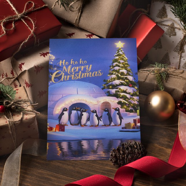 Penguins Weihnachtsfeier Postkarte (Von Creator hochgeladen)