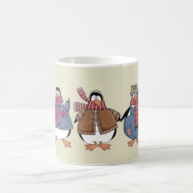 Penguins Weihnachtsfeiertage Tasse (Mittel)