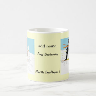 Pengy Snowboarding-Tassen addieren Namen Kaffeetasse