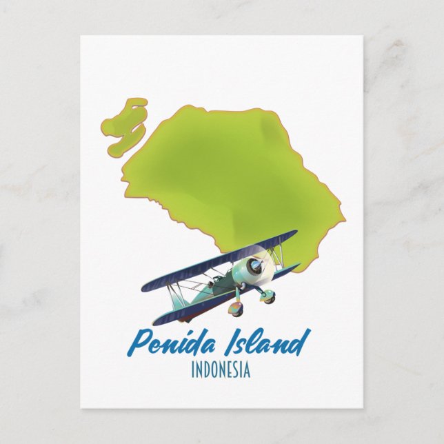 Penida-Inselkarte Postkarte (Vorderseite)
