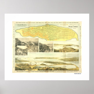 Peninsula Belvedere, Landkreis Marin, ca. 1890. Po Poster