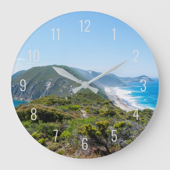 Peninsula Ocean Dunes Nature Panorama Australien Große Wanduhr (Vorderseite)