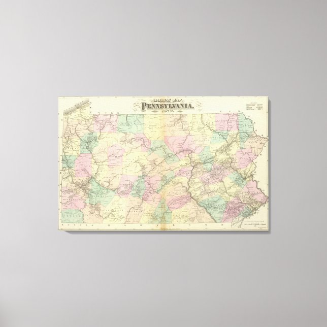 Penn-Bahnkarte Leinwanddruck (Vorderseite)