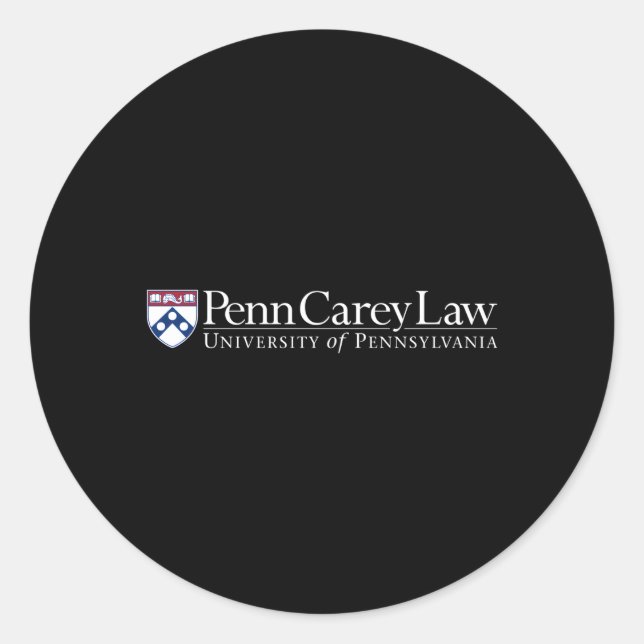 Penn Quakers Carey Law Team Colour Runder Aufkleber (Vorderseite)