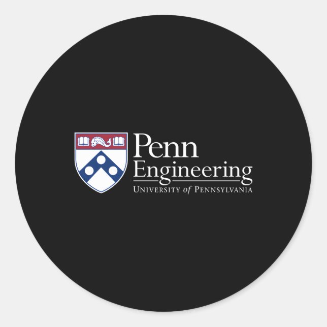 Penn Quakers Schule für Ingenieurwesen Runder Aufkleber (Vorderseite)
