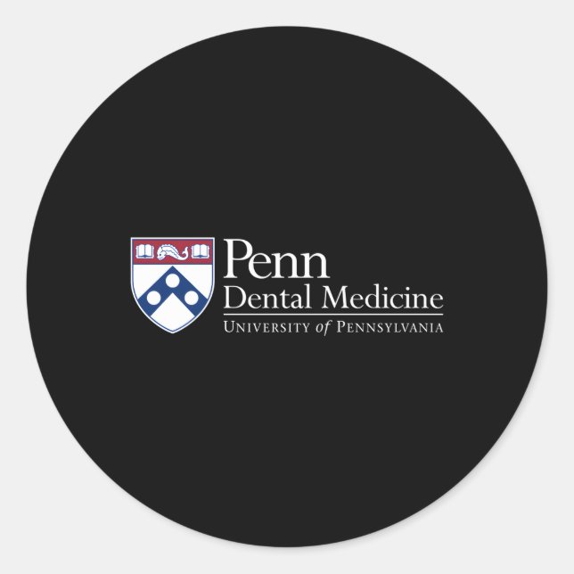 Penn Quakers Schule für Zahnmedizin Runder Aufkleber (Vorderseite)