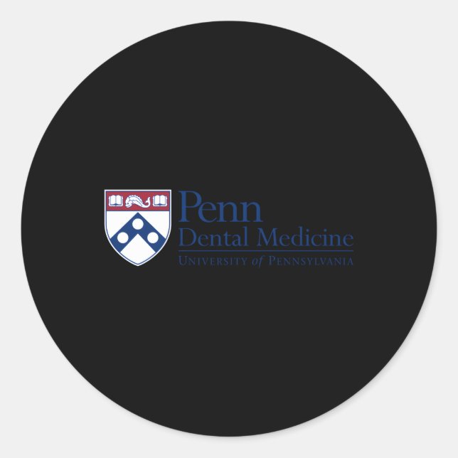 Penn Quakers Schule für Zahnmedizin Runder Aufkleber (Vorderseite)