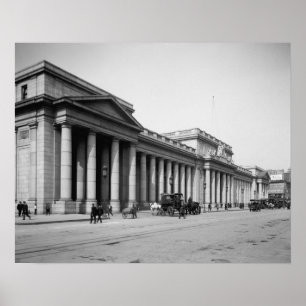 Penn Station Ostfassade, 1910. Vintage-Foto Poster
