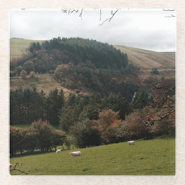 Pennant Valley Wales Glasuntersetzer (Vorderseite)