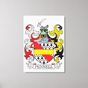 Pennell Familienwappen Leinwanddruck