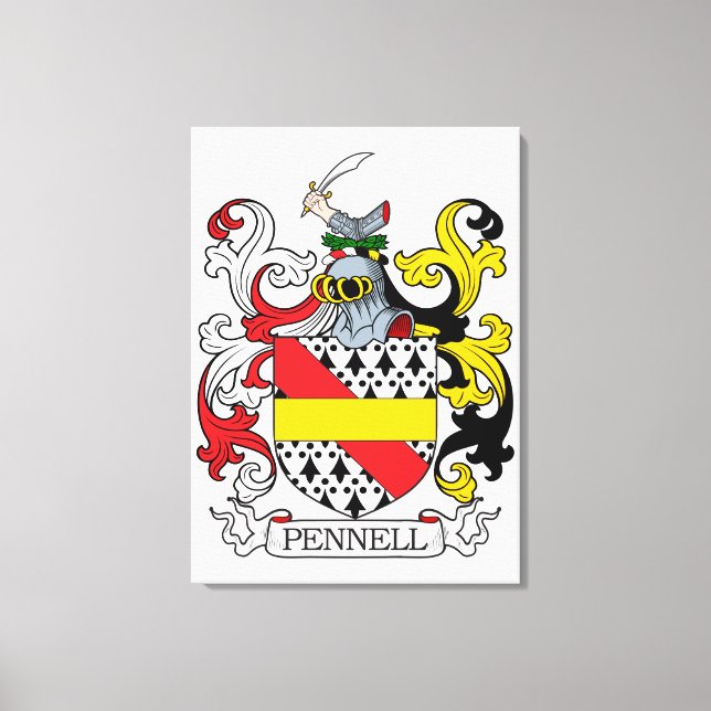 Pennell Familienwappen Leinwanddruck (Vorderseite)