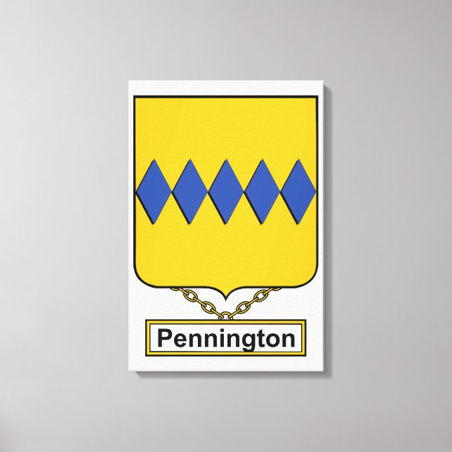 Pennington Familienwappen Leinwanddruck (Vorderseite)