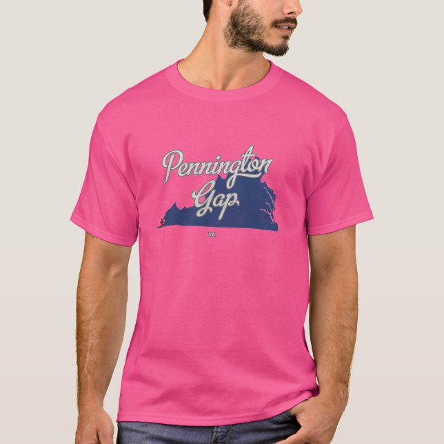 Pennington Gap Virginia VA Karte T-Shirt (Vorderseite)
