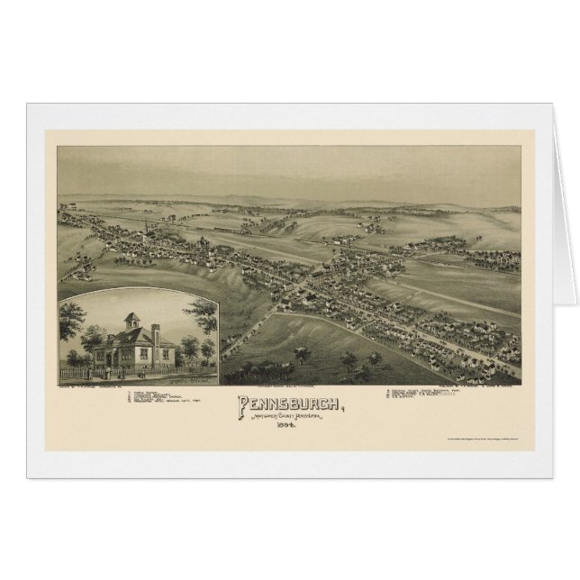 Pennsburgh, panoramische Karte PAs - 1894 (Vorderseite (Horizontal))
