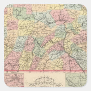 Pennsylvania 12 quadratischer aufkleber