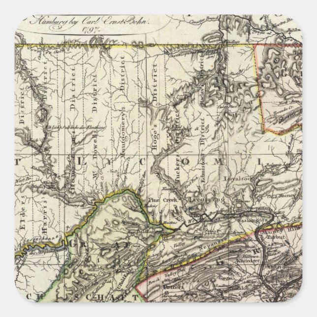 Pennsylvania 12 quadratischer aufkleber (Vorderseite)