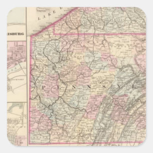 Pennsylvania 4 quadratischer aufkleber