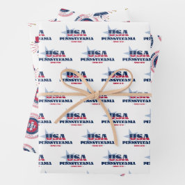 Pennsylvania, 50 Staaten, Liberty Bell Geschenkpapier Set