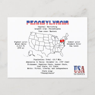 Pennsylvania American Staat auf einer Karte mit Ei