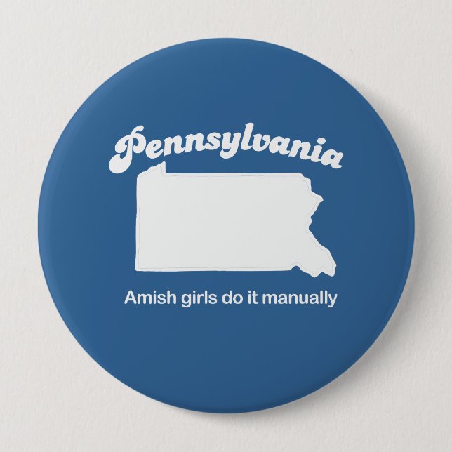 Pennsylvania - amische Mädchen tun es manuell T - Button (Vorderseite)
