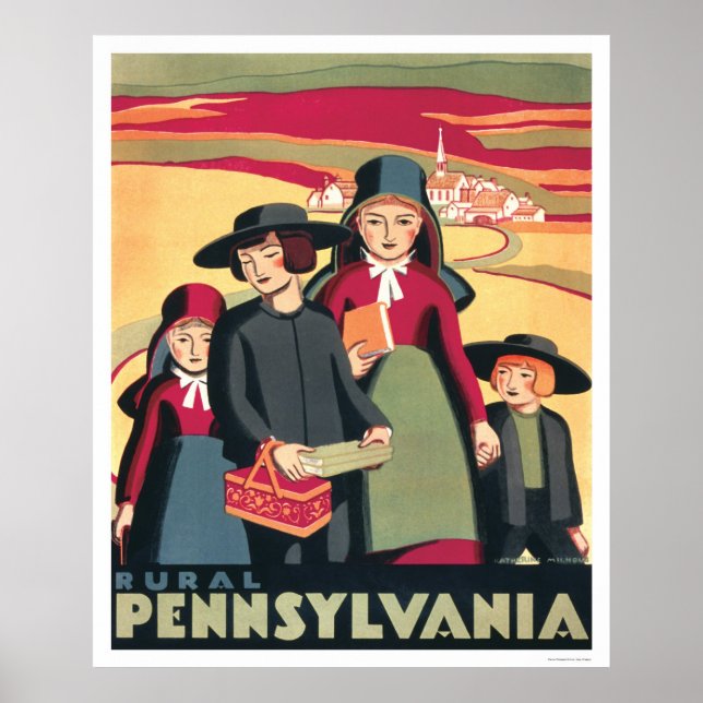 Pennsylvania Amish 1939 WPA Poster (Vorne)