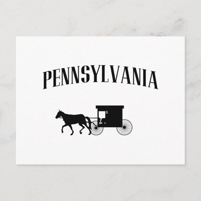 Pennsylvania Amish Carriage Postkarte (Vorderseite)