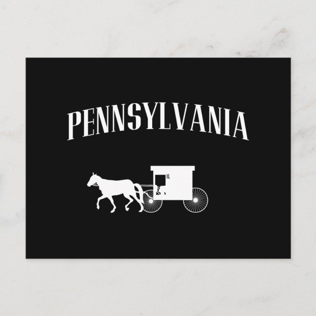Pennsylvania Amish Carriage Postkarte (Vorderseite)