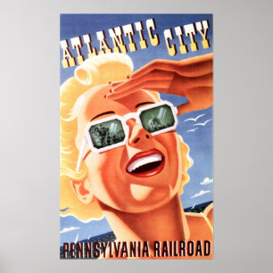 Pennsylvania ATLANTIC STADT Bahnbetrieb Poster