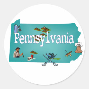 Pennsylvania-Aufkleber Runder Aufkleber