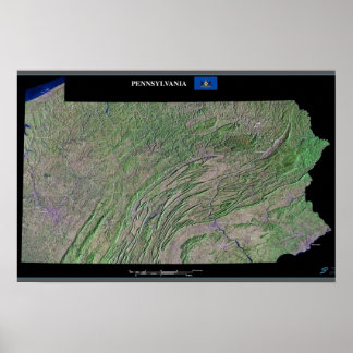 Pennsylvania aus dem Weltraum Satellitenposter Poster