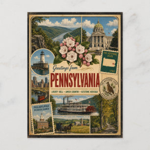 Pennsylvania Authentische Vintage-Postkarte Postkarte