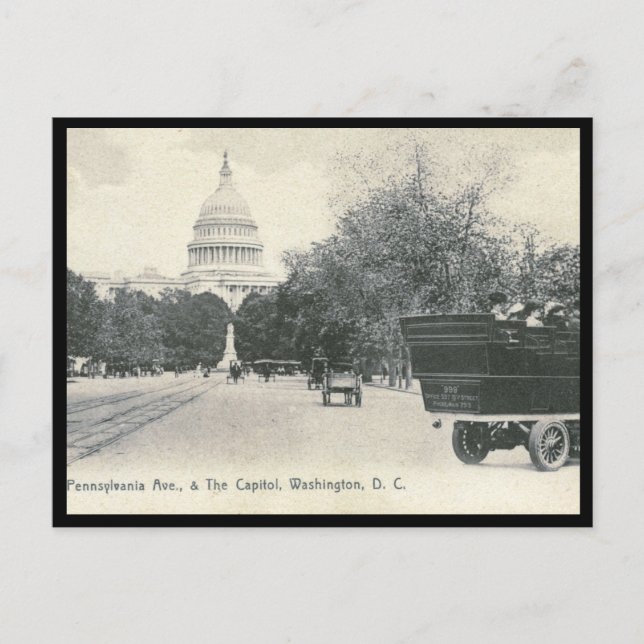 Pennsylvania Ave., Washington DC 1906 Vintag Postkarte (Vorderseite)
