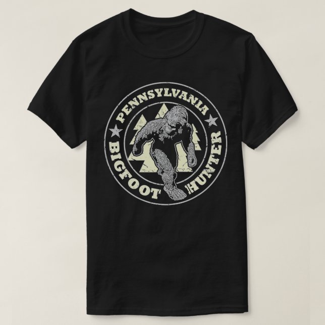 Pennsylvania Bigfoot Hunter Glaube Staatsstolz T-Shirt (Design vorne)