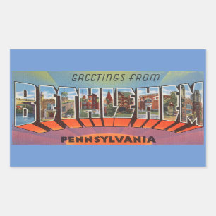 Pennsylvania, Blatt von 4 Bethlehem-Aufklebern Rechteckiger Aufkleber