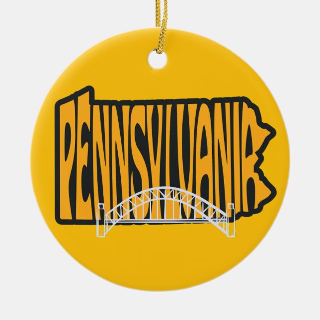 Pennsylvania Bridges Weihnachtsbaum Keramik Ornament (Vorne)